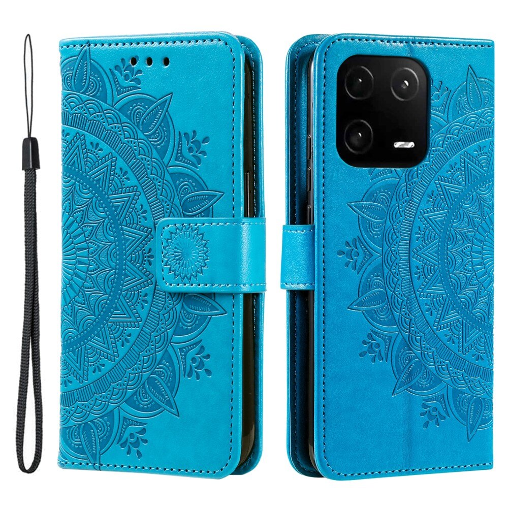 Nahkakotelo Mandala Xiaomi 13 Pro sininen