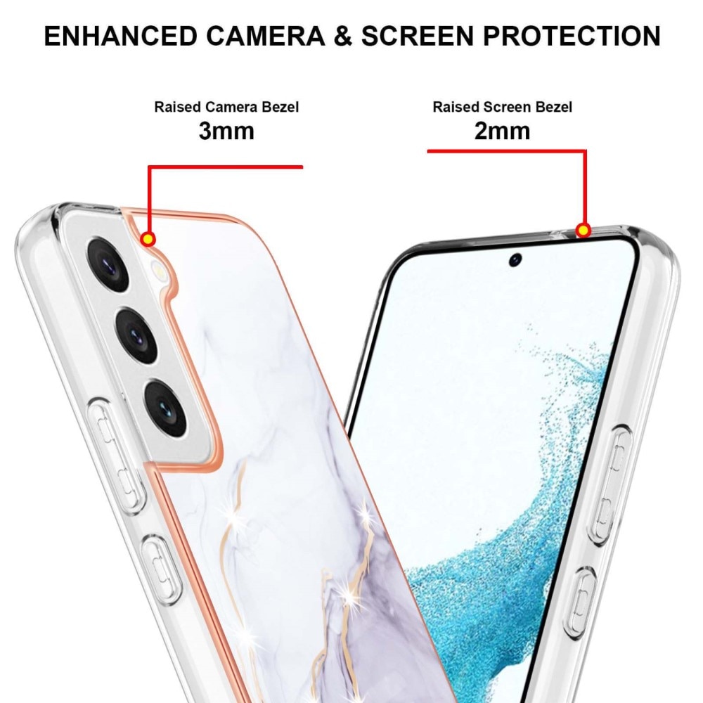TPU suojakuori Samsung Galaxy S23 valkoista marmoria