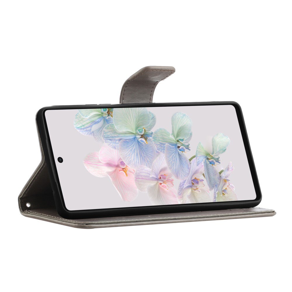 Nahkakotelo Perhonen Google Pixel 7a Harmaa