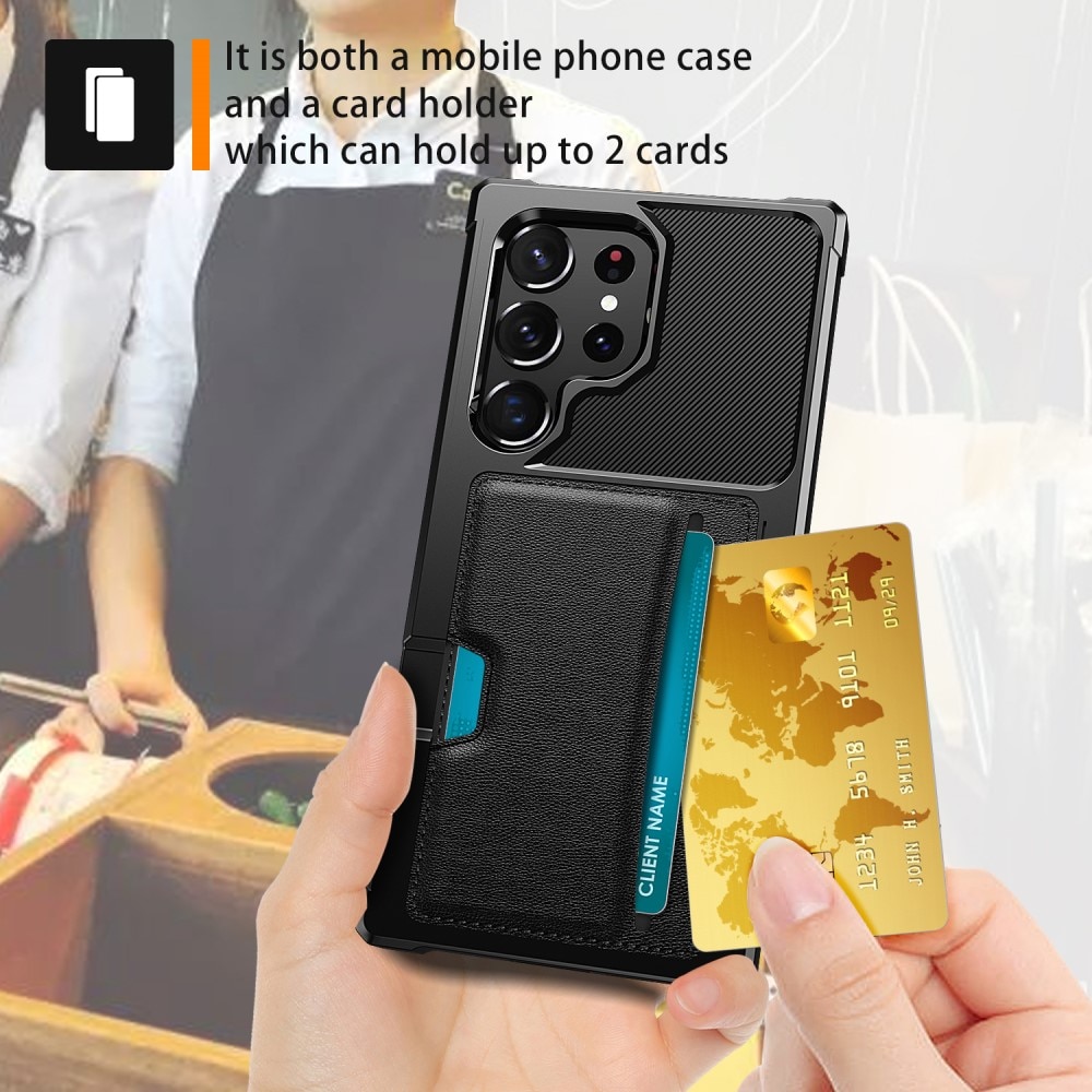 Tough Card Case Samsung Galaxy S23 Ultra musta