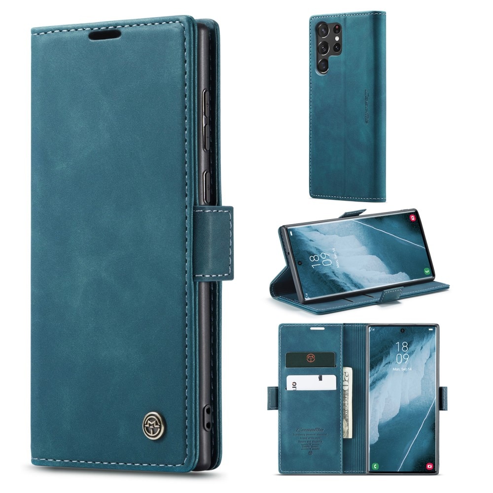 Slim Lompakkokotelo Samsung Galaxy S23 Ultra Sininen