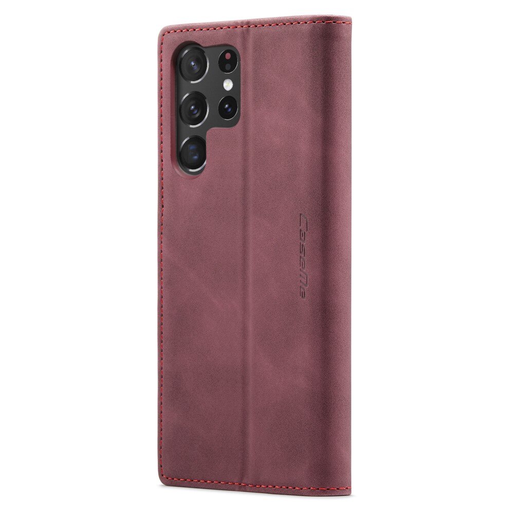 Slim Lompakkokotelo Samsung Galaxy S23 Ultra Punainen