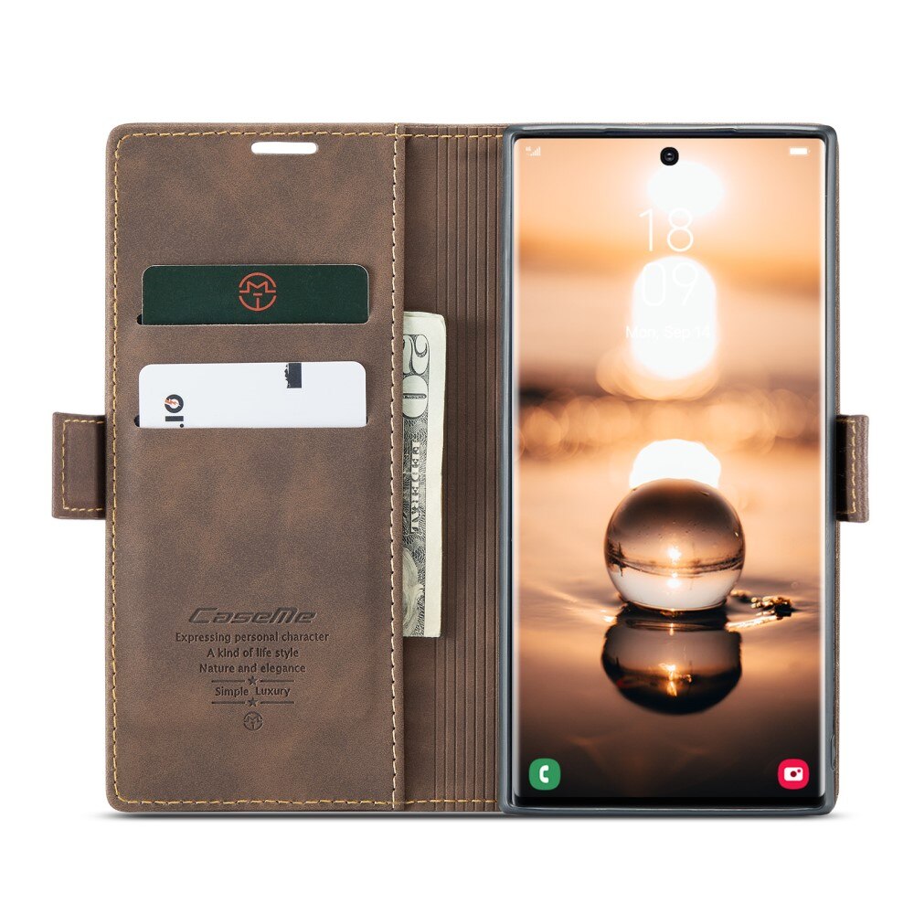 Slim Lompakkokotelo Samsung Galaxy S23 Ultra Ruskea