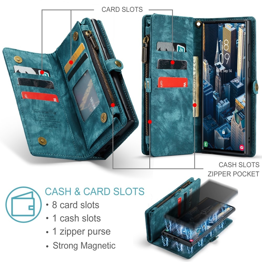 Multi-slot Suojakotelo Samsung Galaxy S23 Ultra sininen