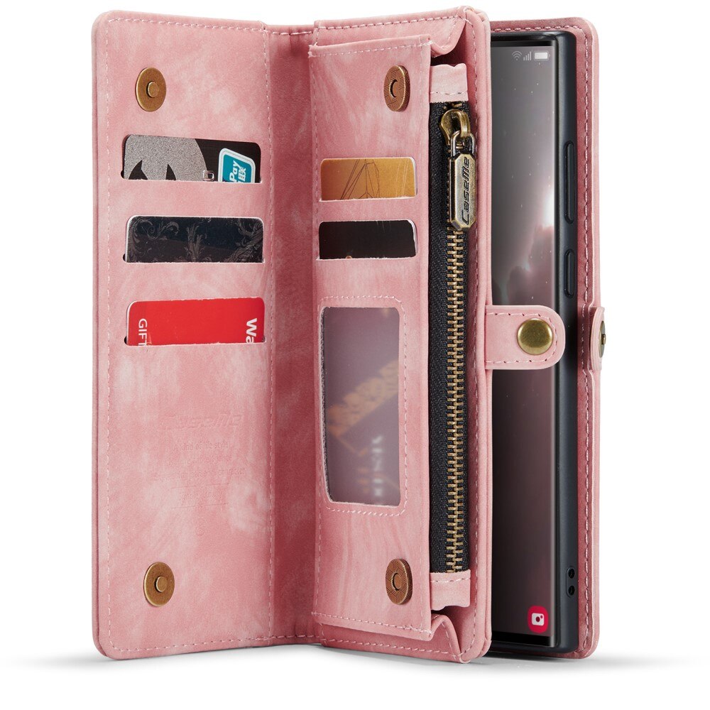 Multi-slot Suojakotelo Samsung Galaxy S23 Ultra Vaaleanpunainen
