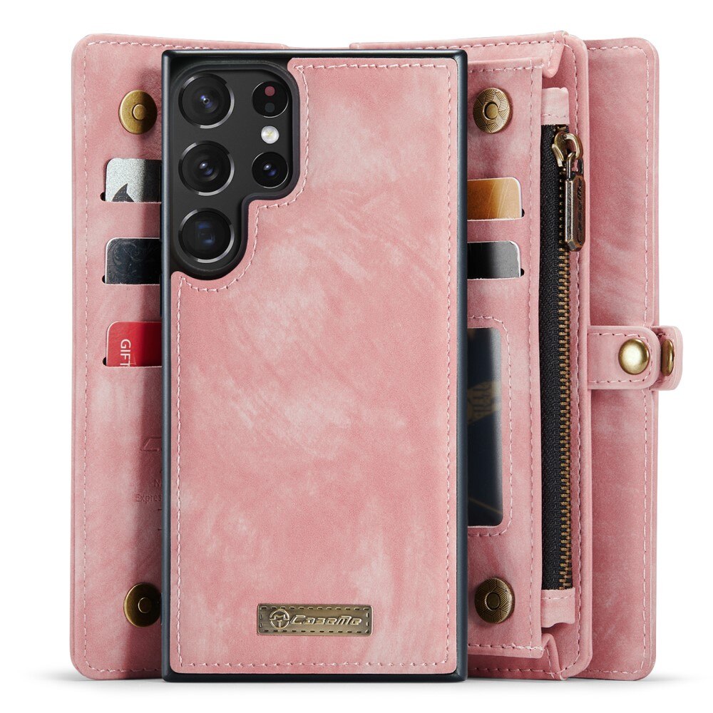 Multi-slot Suojakotelo Samsung Galaxy S23 Ultra Vaaleanpunainen