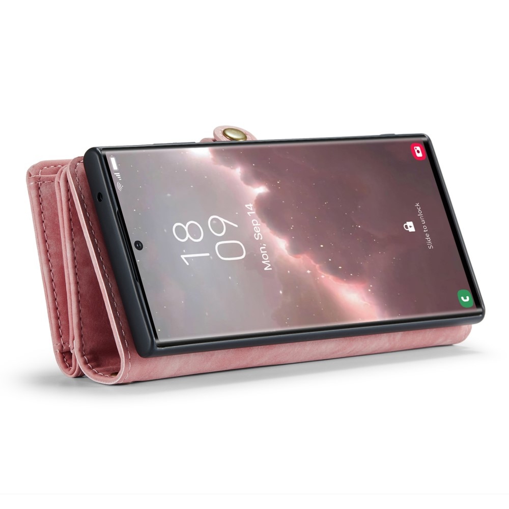 Multi-slot Suojakotelo Samsung Galaxy S23 Ultra vaaleanpunainen