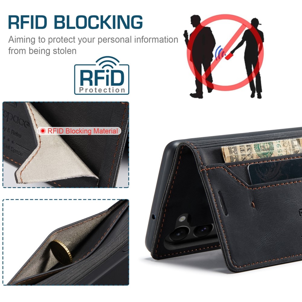 RFID blocking Lompakkokotelo Samsung Galaxy S23 musta