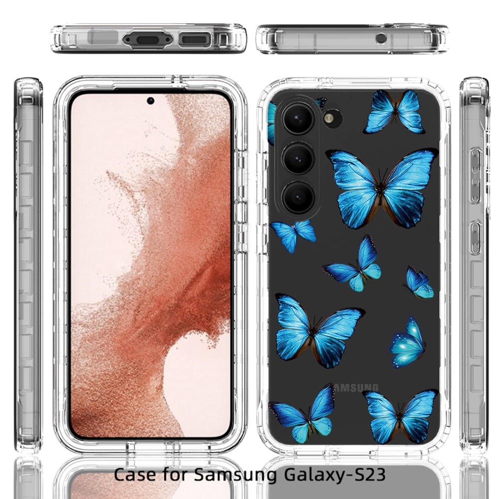 Full Cover Kuori Case Samsung Galaxy S23 perhosia