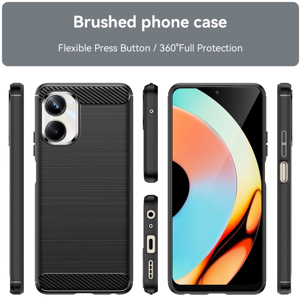 Realme 10 Pro Kuori TPU Brushed Musta