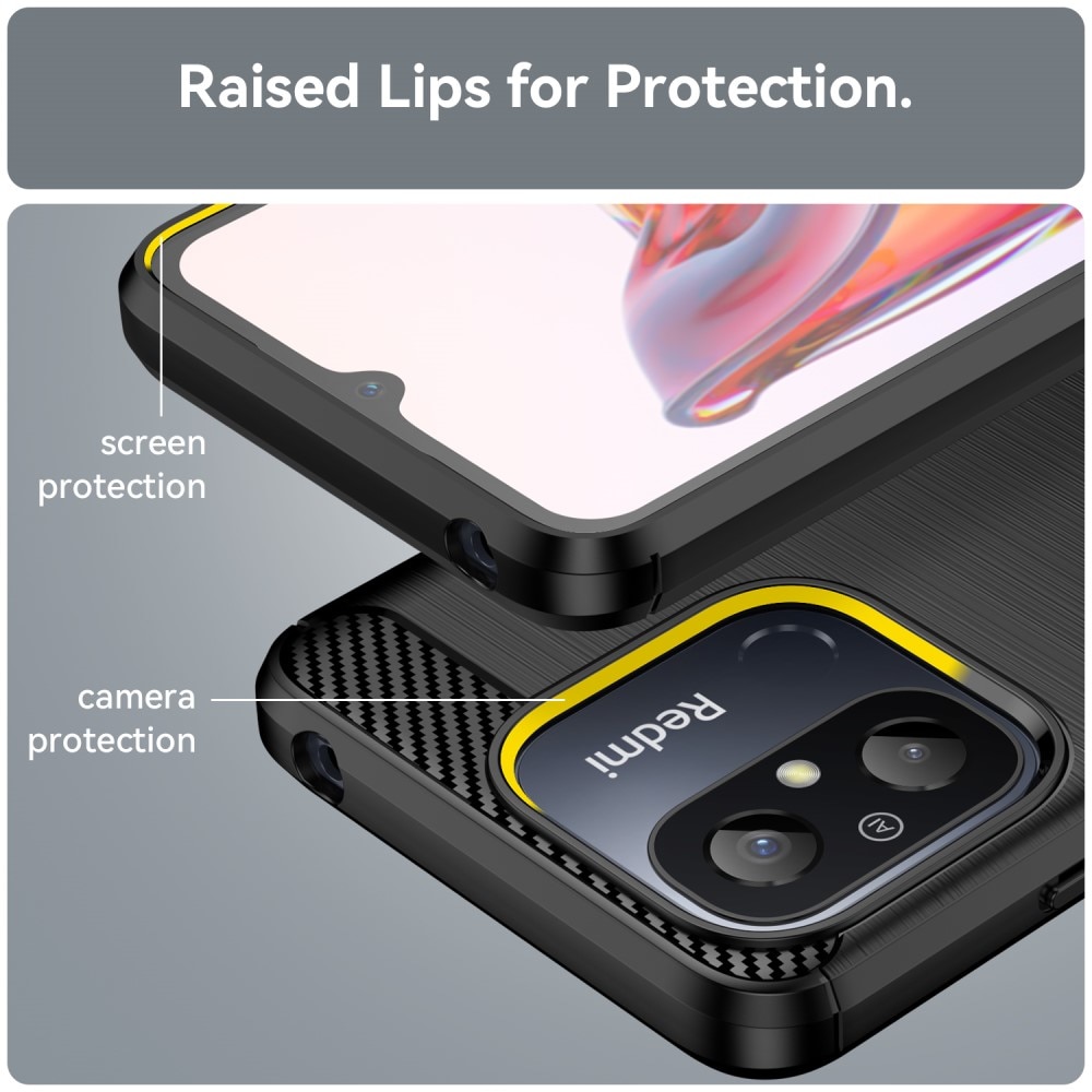 Xiaomi Redmi 12C Kuori TPU Brushed Musta