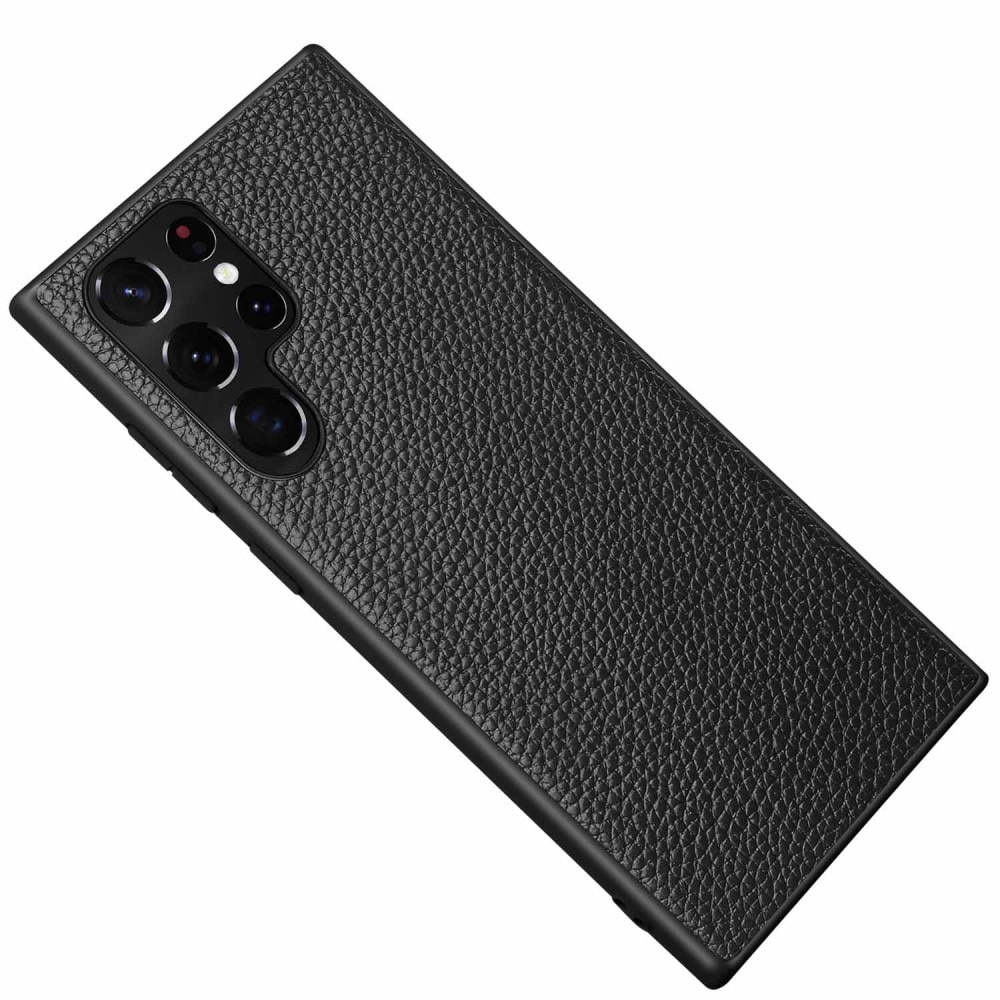 Kuori Aito nahkaa Samsung Galaxy S23 Ultra musta
