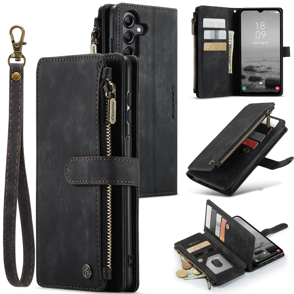 Zipper Wallet Samsung Galaxy A14 musta