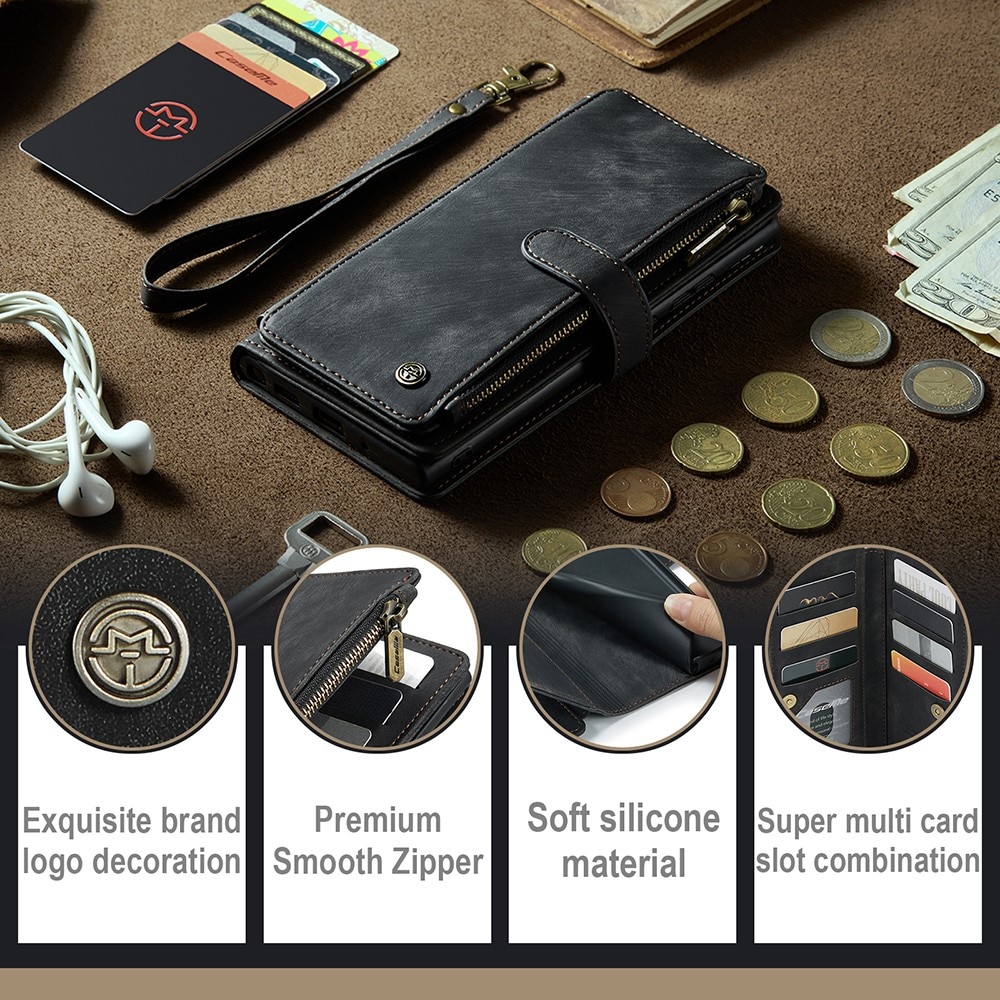 Zipper Wallet Samsung Galaxy A14 musta