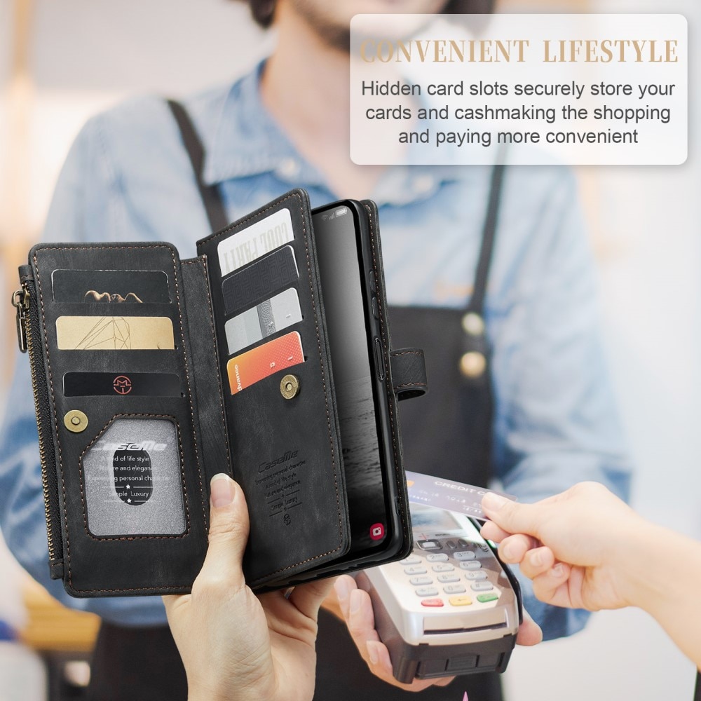 Zipper Wallet Samsung Galaxy A14 Musta