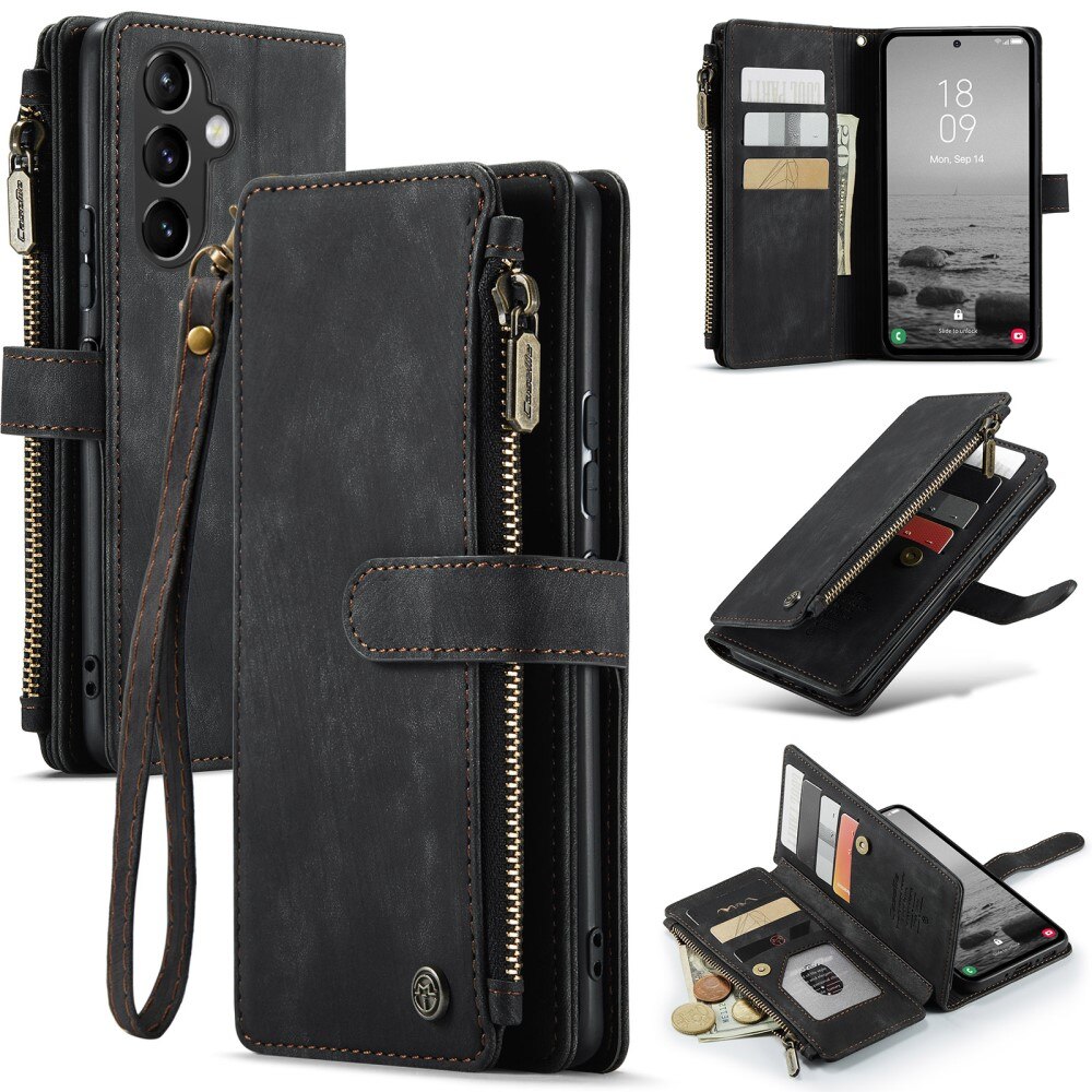 Zipper Wallet Samsung Galaxy A55 musta