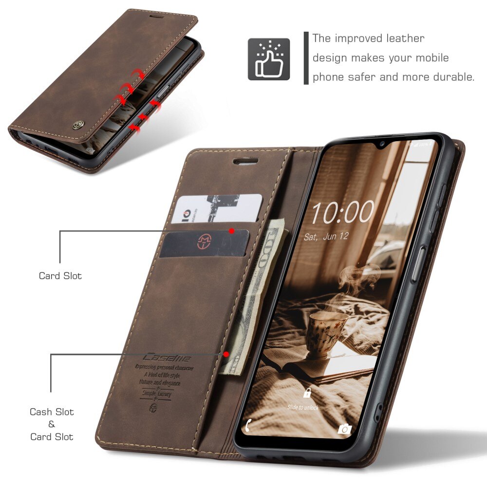 Slim Lompakkokotelo Samsung Galaxy A14 Ruskea