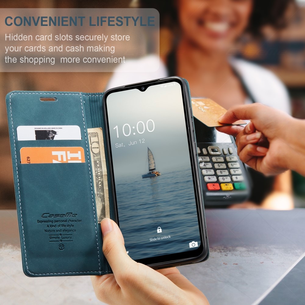 Slim Lompakkokotelo Samsung Galaxy A14 Sininen