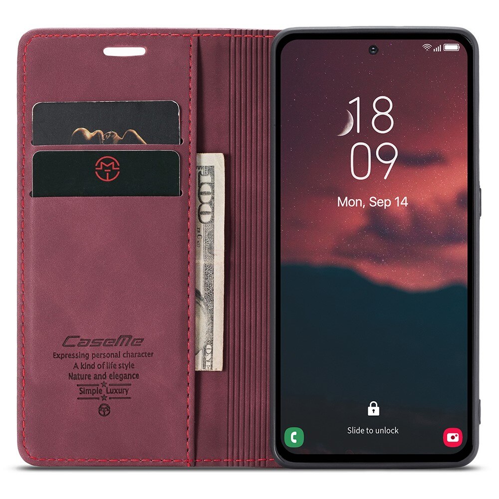 Slim Lompakkokotelo Samsung Galaxy A54 Punainen