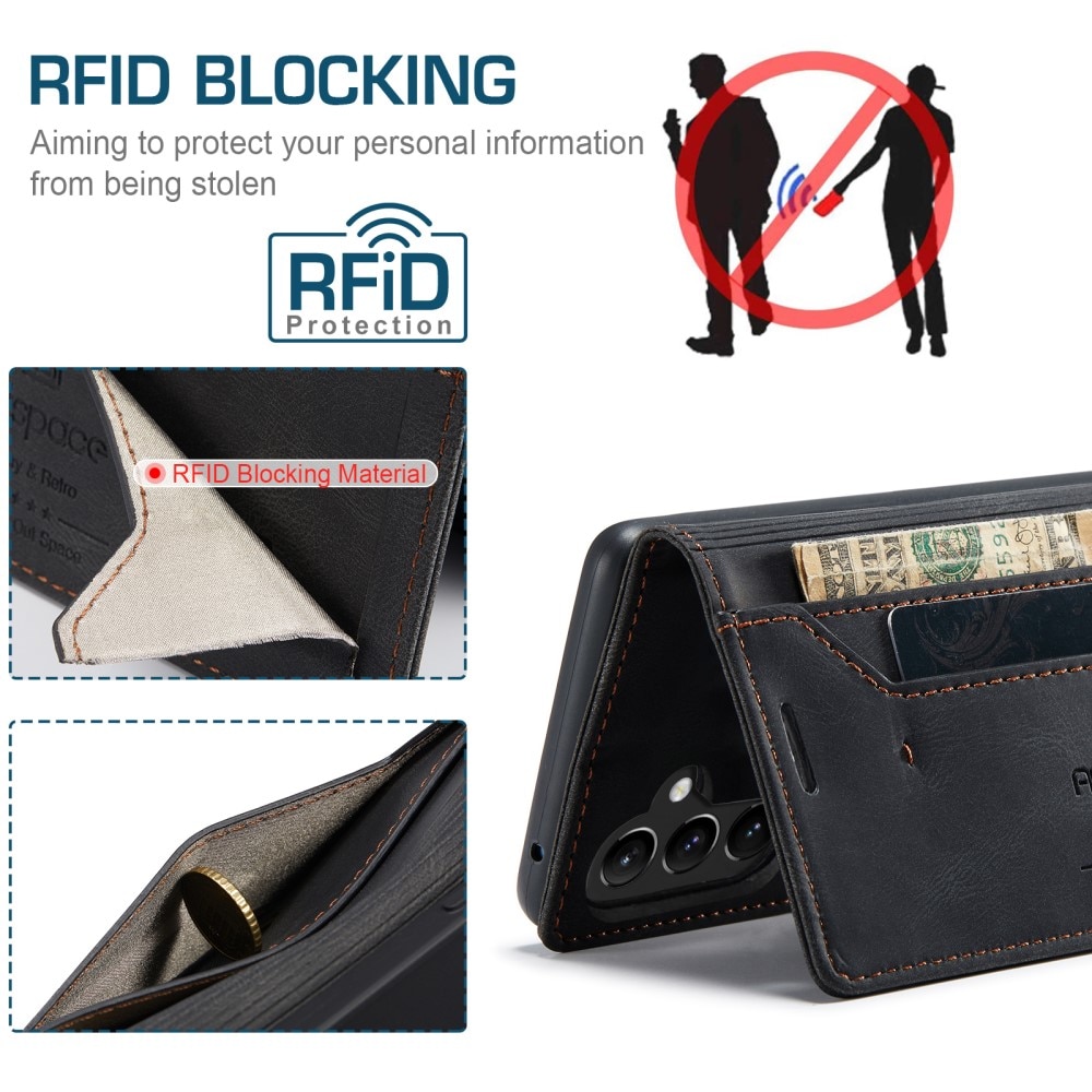 RFID blocking Lompakkokotelo Samsung Galaxy A54 musta