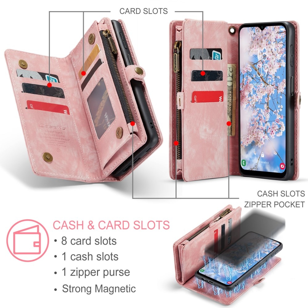 Multi-slot Suojakotelo Samsung Galaxy A14 Vaaleanpunainen