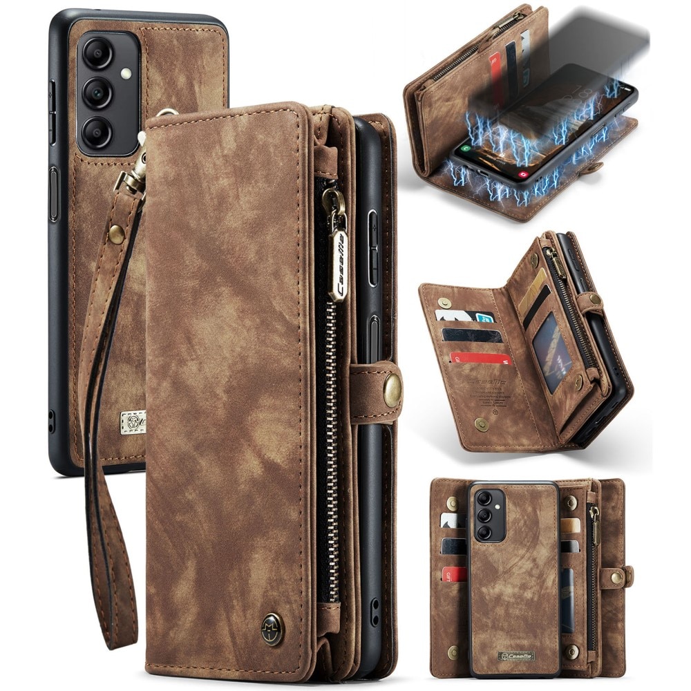 Multi-slot Suojakotelo Samsung Galaxy A14 Ruskea