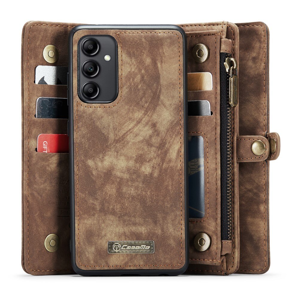Multi-slot Suojakotelo Samsung Galaxy A14 Ruskea