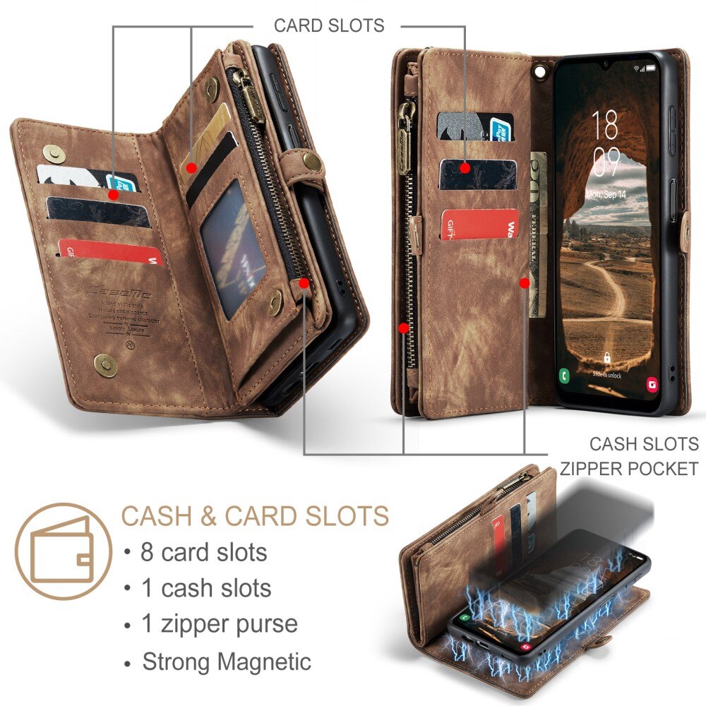 Multi-slot Suojakotelo Samsung Galaxy A34 Ruskea