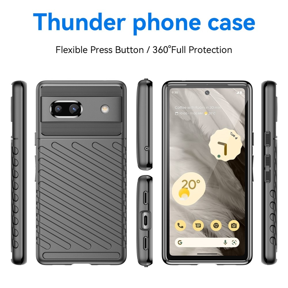 Thunder TPU Case Google Pixel 7a musta