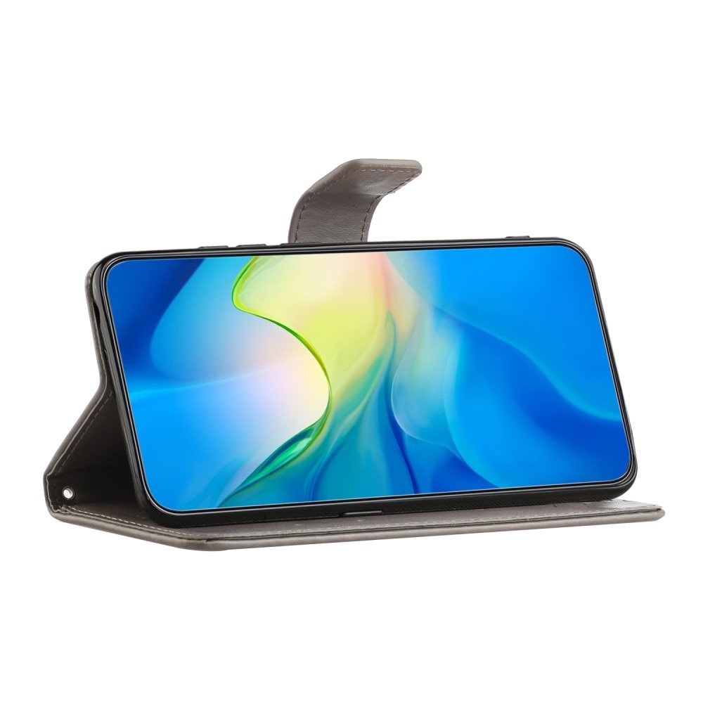 Nahkakotelo Perhonen Motorola Moto G53 Harmaa