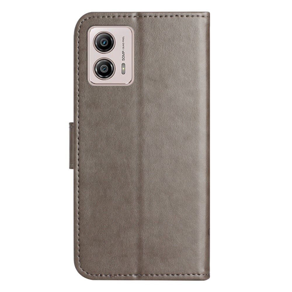 Nahkakotelo Perhonen Motorola Moto G53 Harmaa