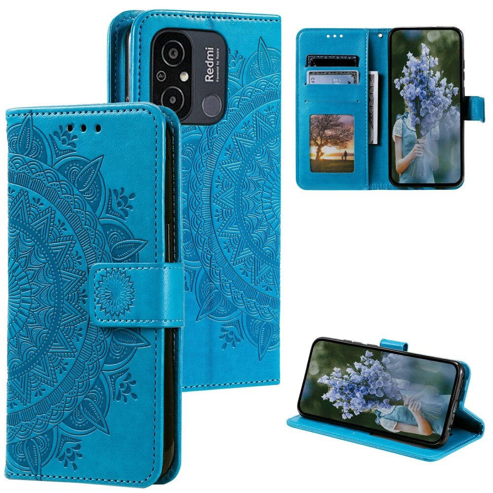 Nahkakotelo Mandala Xiaomi Redmi 12C sininen