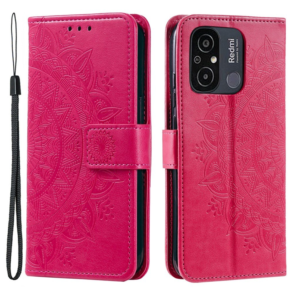 Nahkakotelo Mandala Xiaomi Redmi 12C cerise