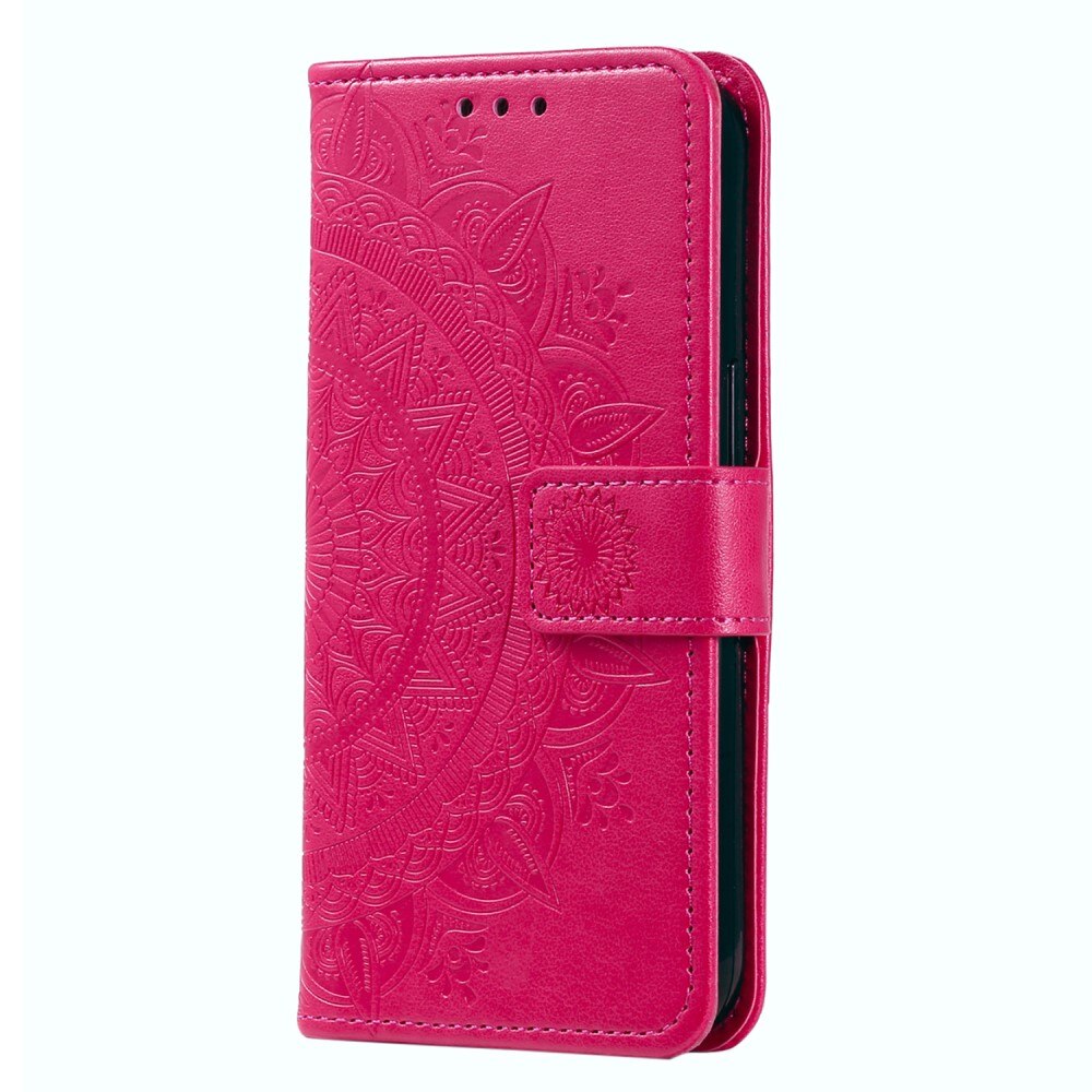 Nahkakotelo Mandala Xiaomi Redmi 12C cerise