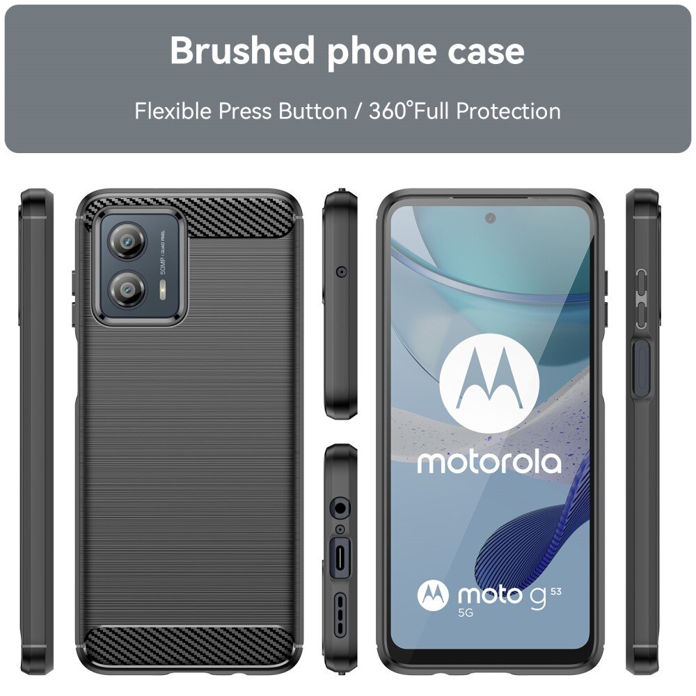 Motorola Moto G53 Kuori TPU Brushed Musta