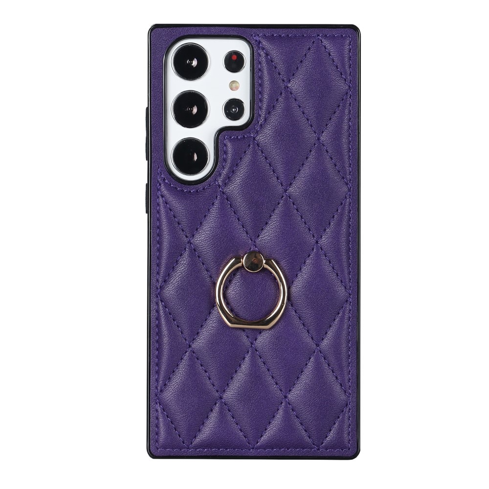 Case Finger Ring Samsung Galaxy S23 Ultra Quilted liila