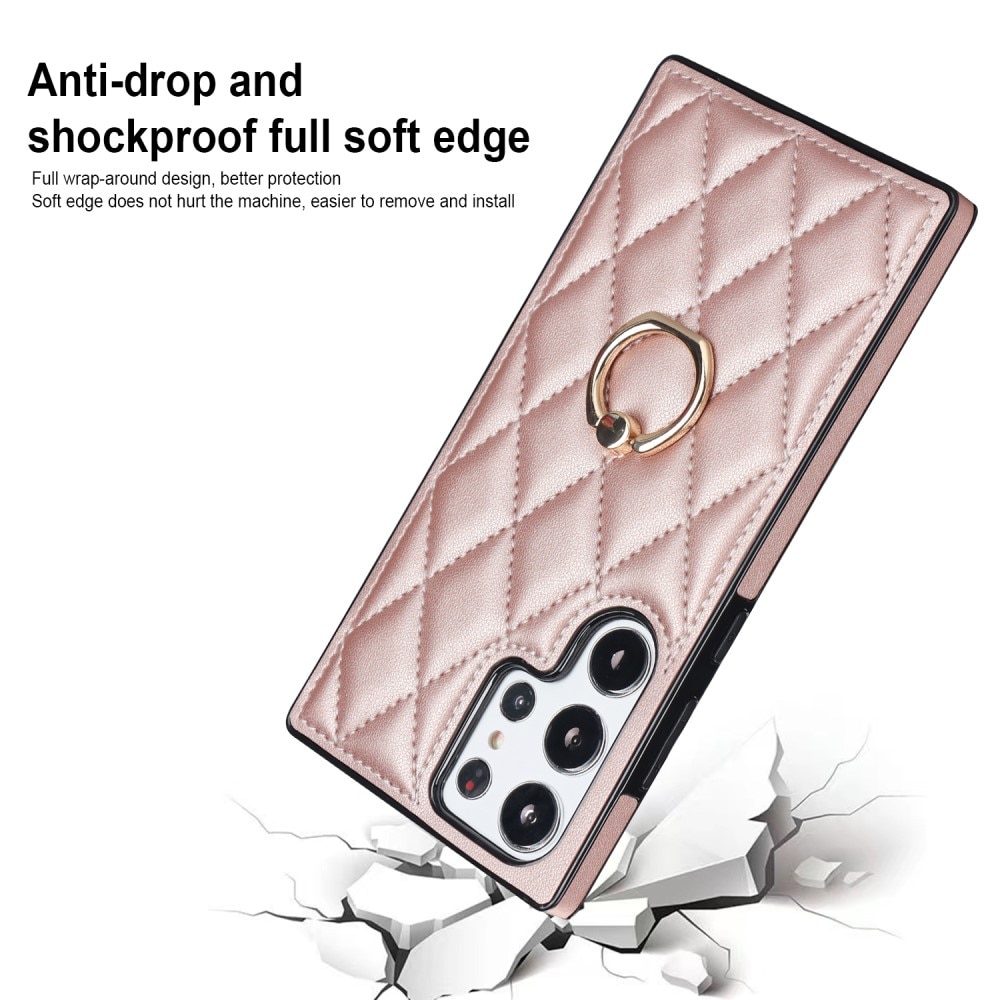 Case Finger Ring Samsung Galaxy S23 Ultra Quilted ruusukulta