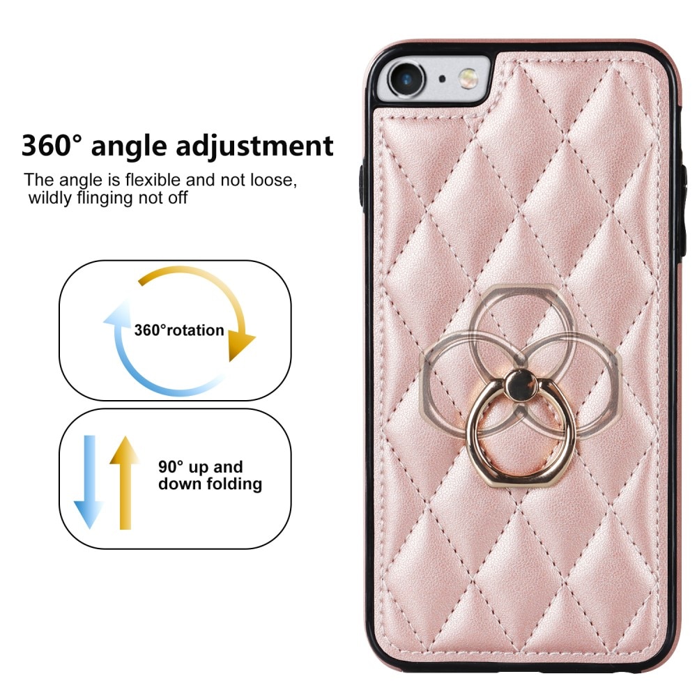 Case Finger Ring iPhone SE (2022) Quilted ruusukulta