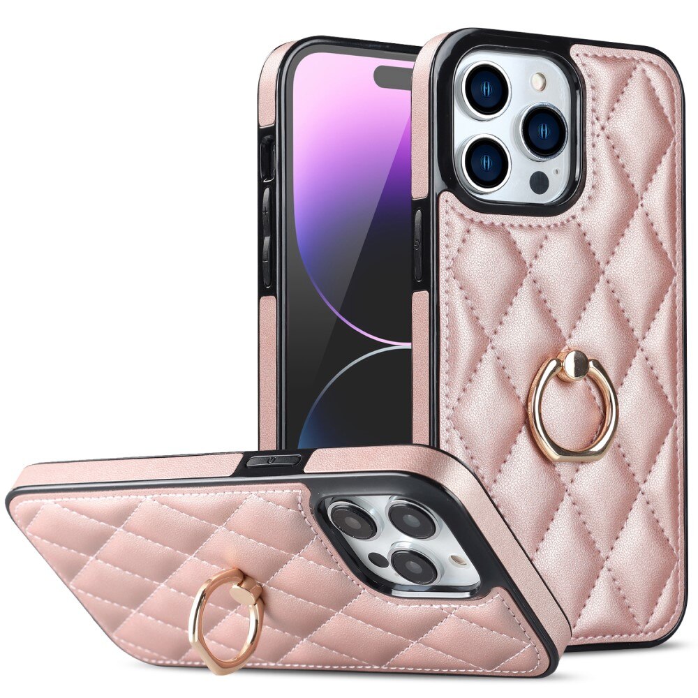 Case Finger Ring iPhone 14 Pro Quilted ruusukulta