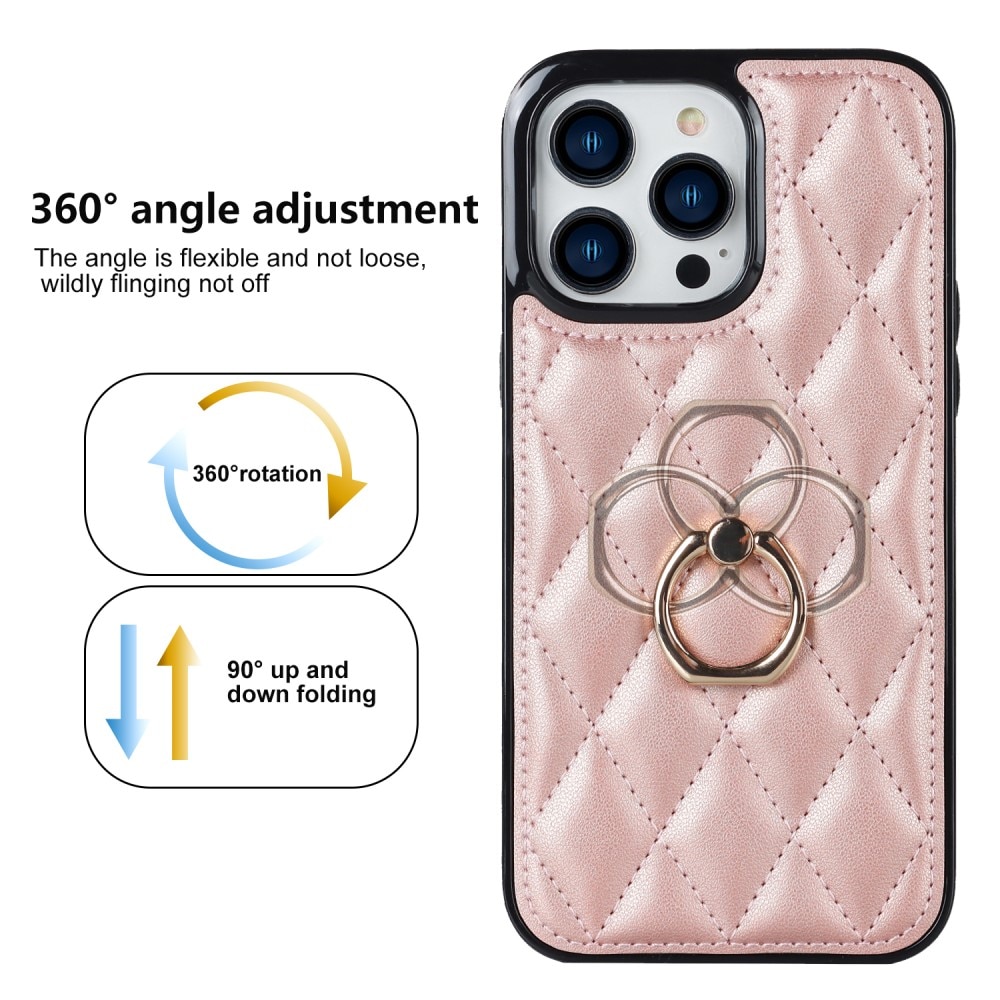 Case Finger Ring iPhone 14 Pro Quilted ruusukulta