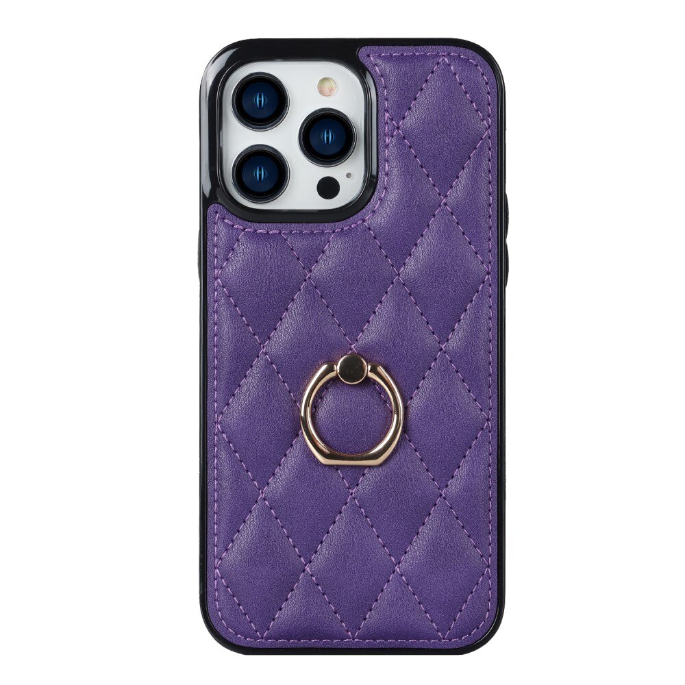 Case Finger Ring iPhone 14 Pro Quilted liila