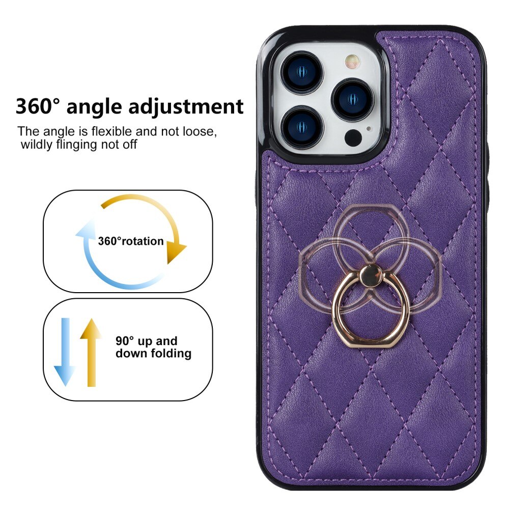 Case Finger Ring iPhone 14 Pro Quilted liila