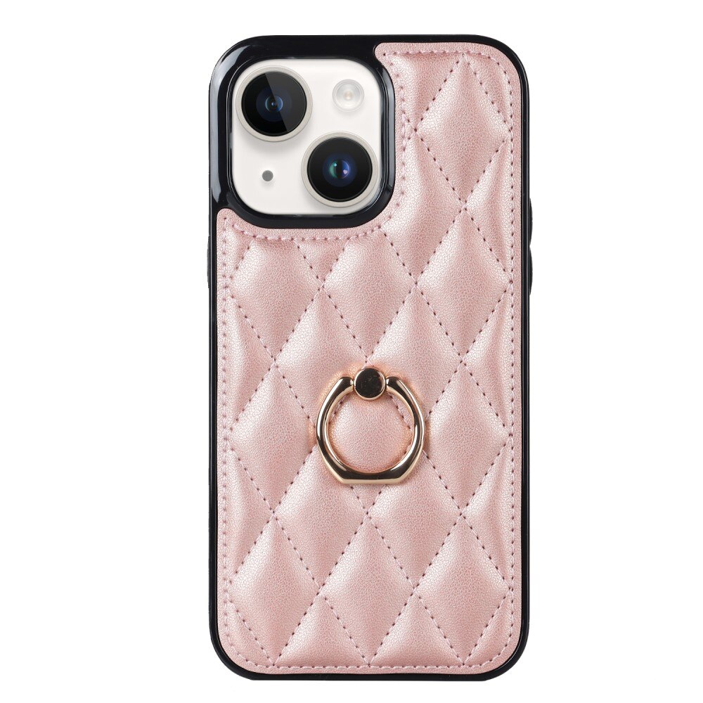 Case Finger Ring iPhone 14 Quilted ruusukulta