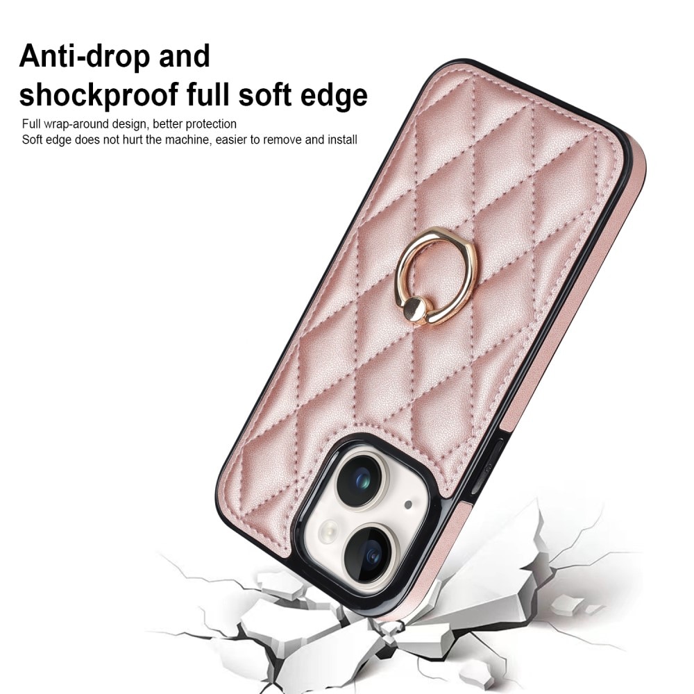 Case Finger Ring iPhone 14 Quilted ruusukulta