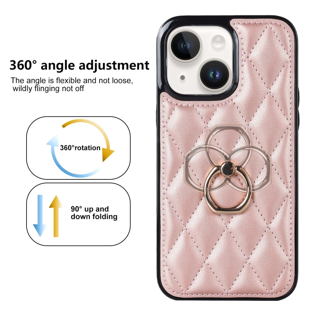 Case Finger Ring iPhone 14 Quilted ruusukulta