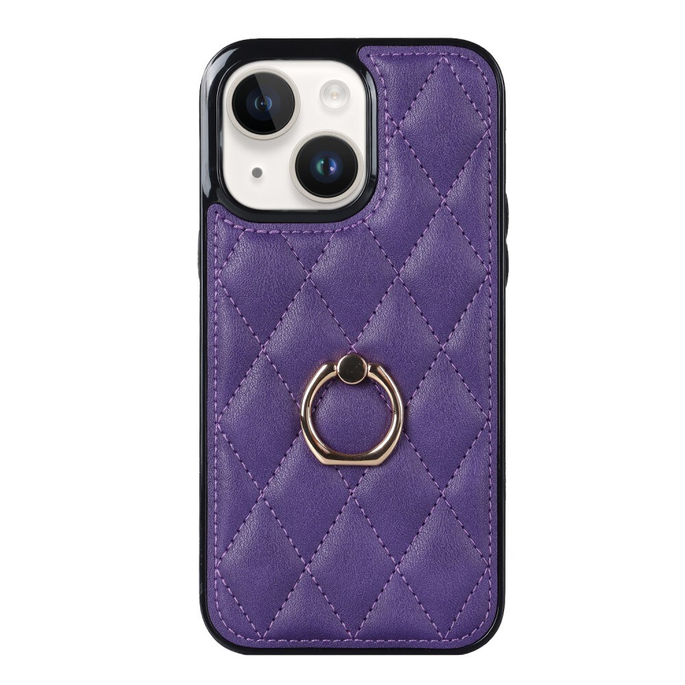 Case Finger Ring iPhone 14 Quilted liila