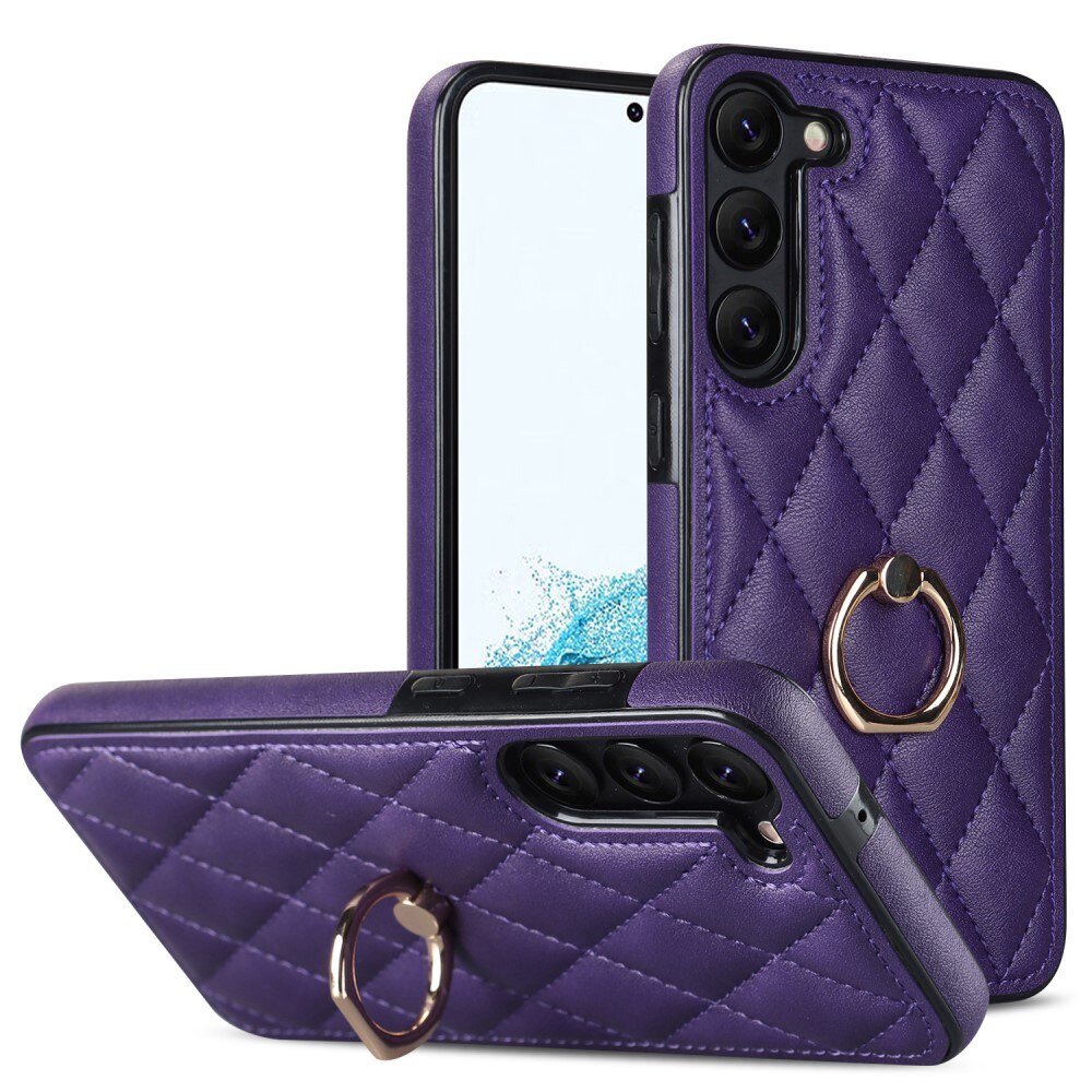 Case Finger Ring Samsung Galaxy S23 Quilted liila