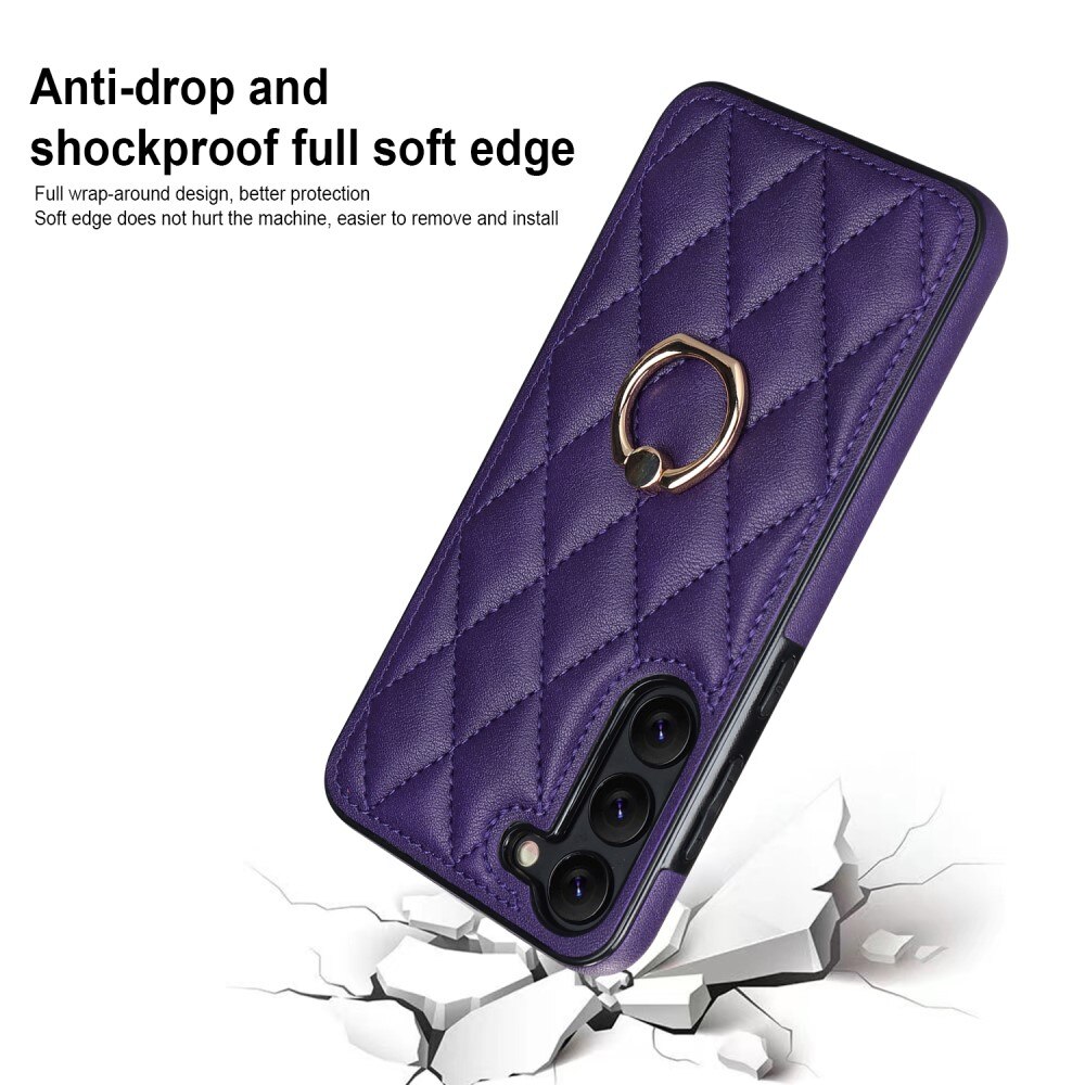 Case Finger Ring Samsung Galaxy S23 Quilted liila