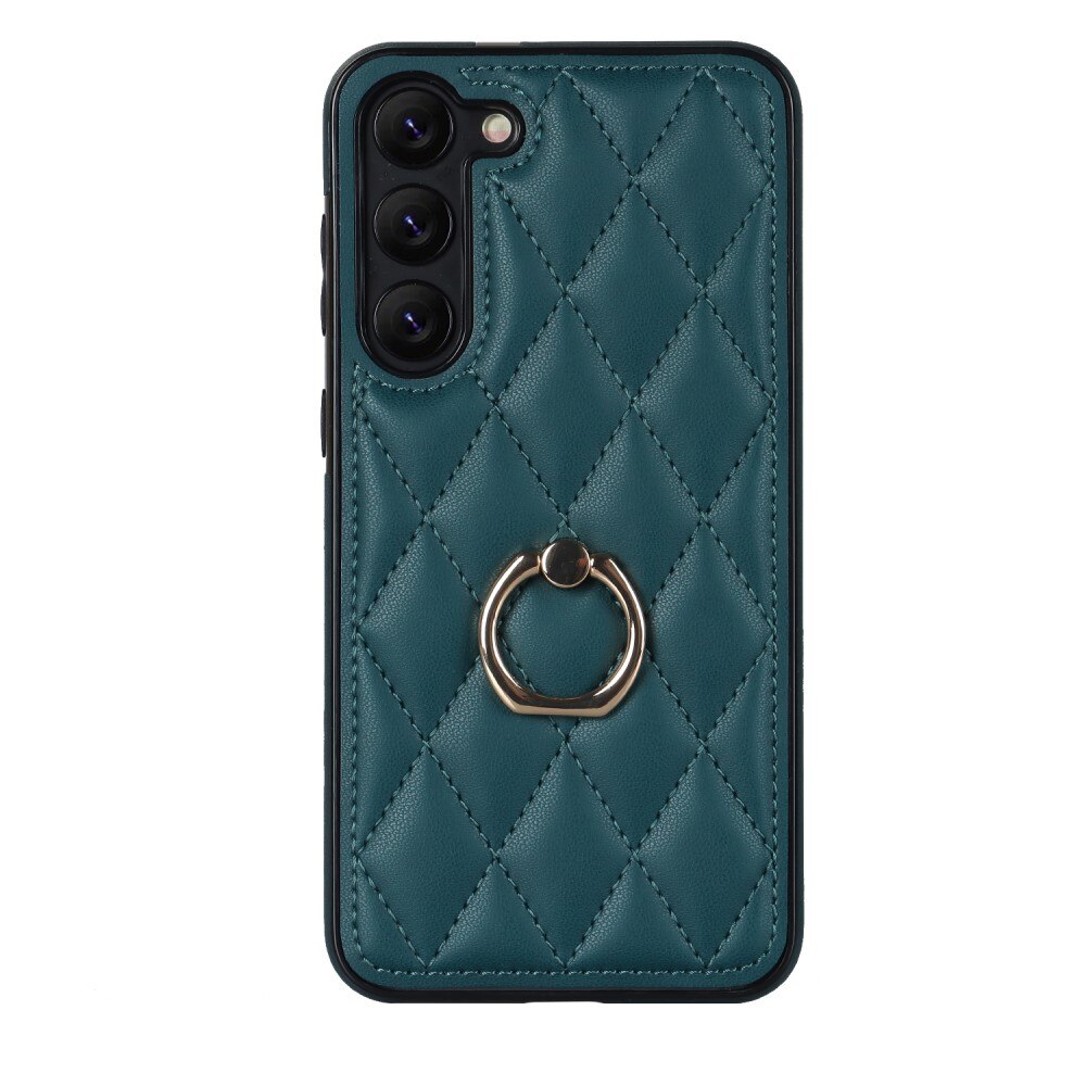 Case Finger Ring Samsung Galaxy S23 Quilted vihreä