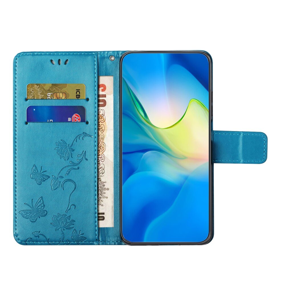Nahkakotelo Perhonen Samsung Galaxy A24 sininen